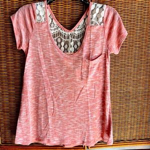Peach blouse with lace